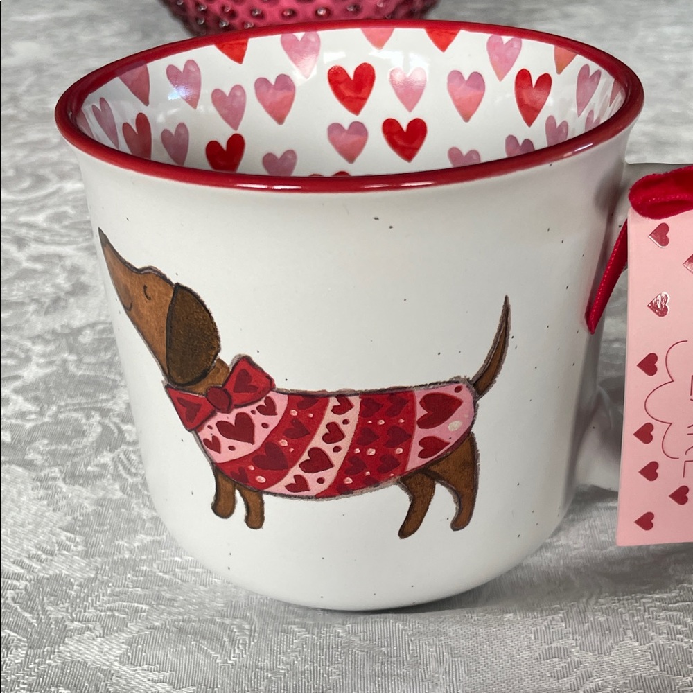 Valentine’s Day themed dachshund Mug with Red Accents - Picture 8 of 8